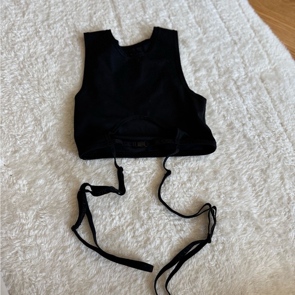 BUCKLE UP GARTER TOP - BLACK - Picture 3 of 4